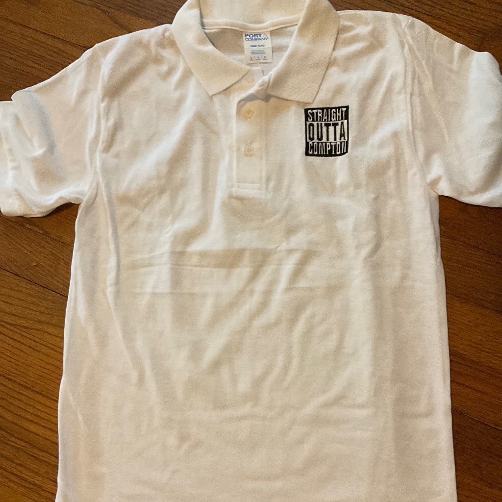 Polo Style Collared Shirt Kids Large Embroidered Straight Outta Compton